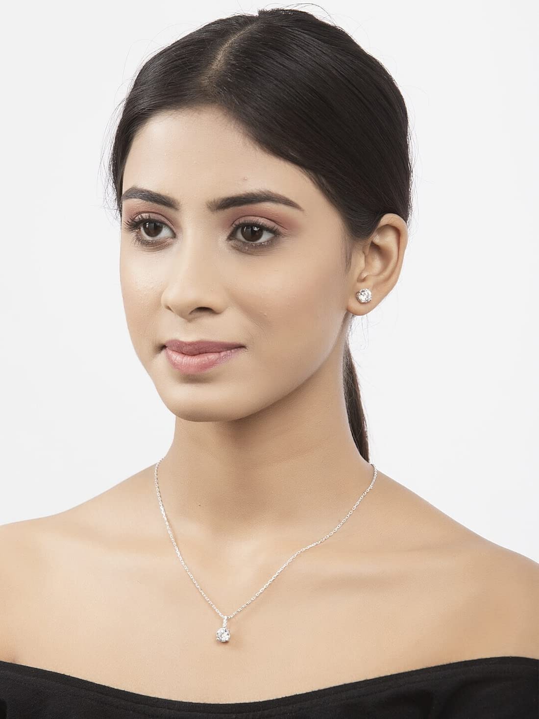 clara sterling silver jewellery set swiss zirconia gift for women & girls